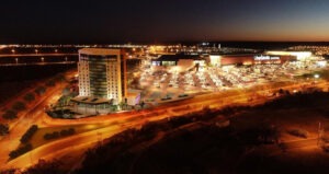 Vista área noturna do Uberlàndia Shopping
