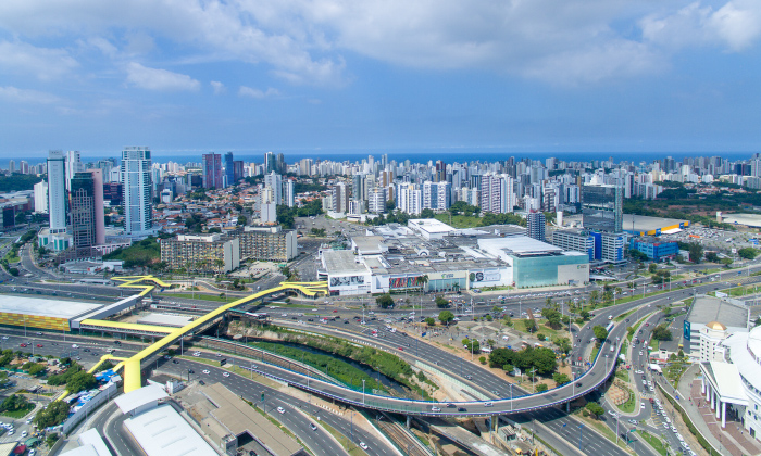 vista área do shopping da bahia